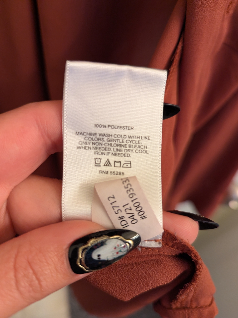 Express Women's Rust Button-Front Shirt - Picture 3 of 3